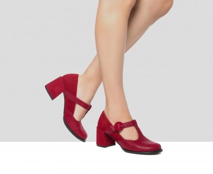 Donna Scarpe da Scarpe col tacco da Sandali col tacco EspadrillasCafeNoir in Pelle scamosciata di colore Rosso 